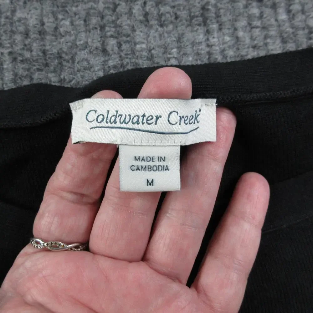 Coldwater Creek Sweater Womens M Black Tight-Knit Sleeveless Lightweight NWOT
